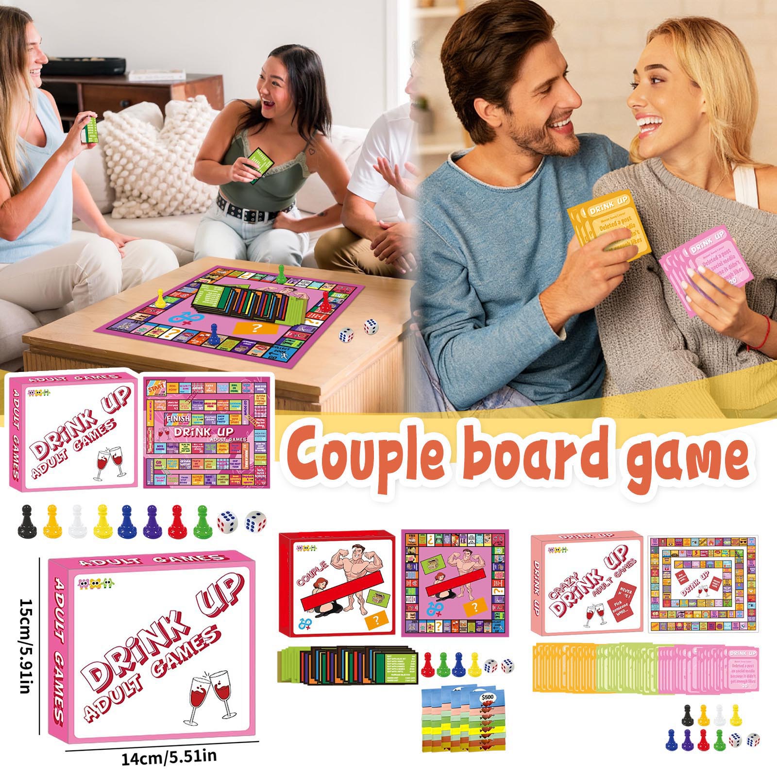 Play Friends Party Games - เกมกระดานบนโต๊ะสำหรับคู่รัก เหมาะสำหรับคู่รักและเพื่อนๆ เล่นด้วยกัน เกมไพ่เพื่อความบันเทิงแบบอินเทอร์แอคทีฟที่สนุกสนาน