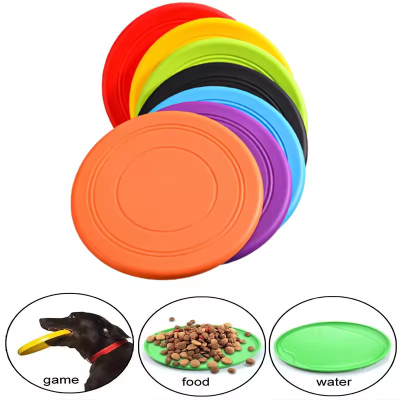 Frisbee Freestyle Disc - ของเล่นฝึกสัตว์เลี้ยงแบบฟริสบี้ที่ทนทานและสามารถกัดแทะได้ ผลิตจากยางนุ่มที่ทนต่อการฉีกขาด เหมาะสำหรับการออกกำลังกายของสุนัข การเล่นโยนจับ และการฝึกฝน