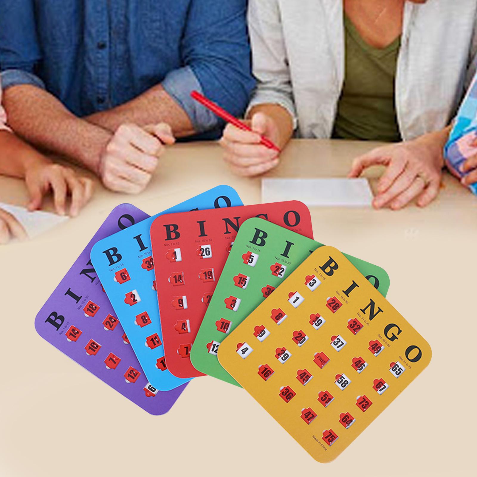 Party Games For Adults Large Group - 5 ชิ้นการ์ดเกมบิงโกขนาดใหญ่พิมพ์บิงโกกระดาษแข็งอ่านง่ายด้วยปลายนิ้วหน้าต่างบานเลื่อนสําหรับกลุ่มขนาดใหญ่ผู้ใหญ่เกมปาร์ตี้