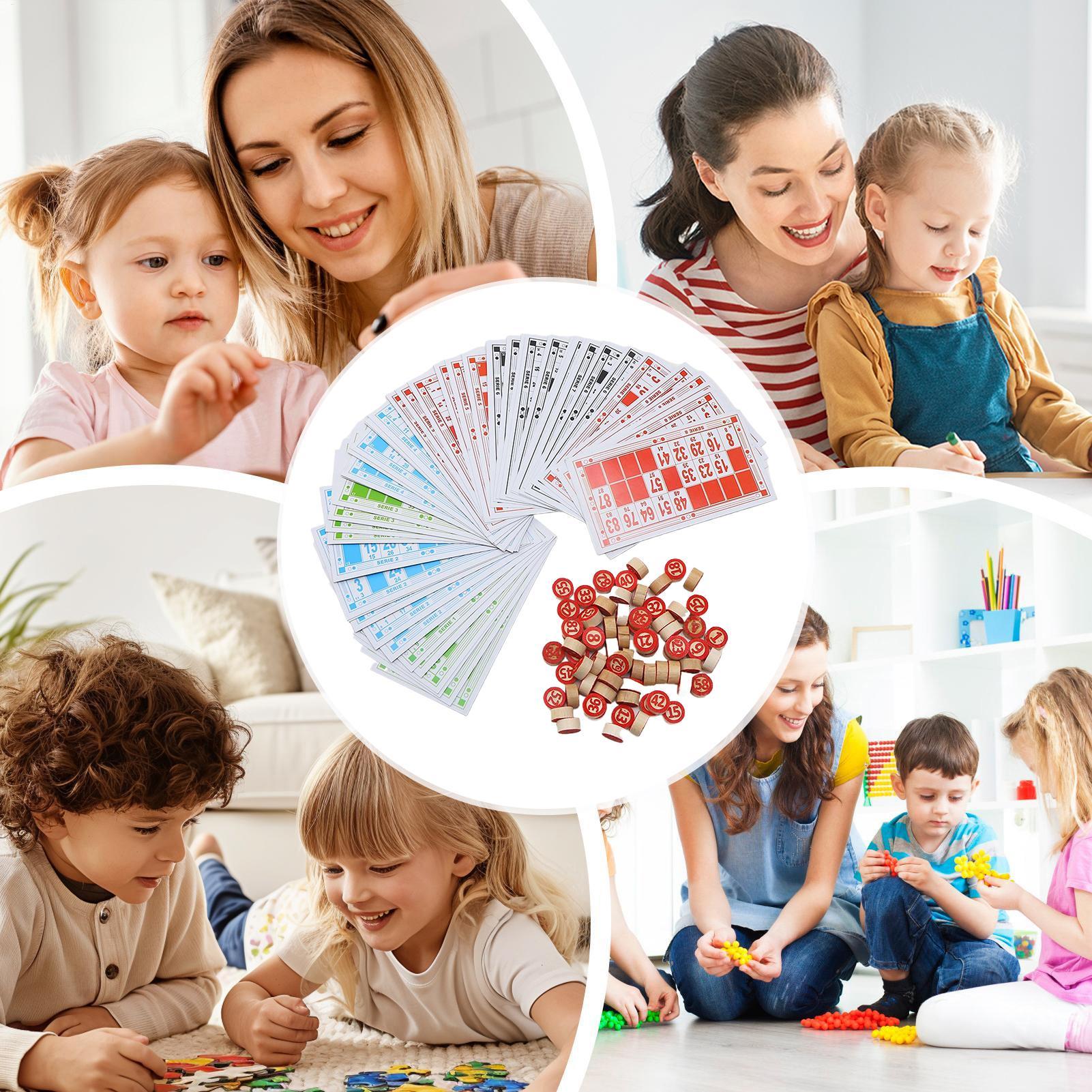 Play Friends Party Games - เกมบิงโก ของเล่นไม้เสริมพัฒนาการ สนุกสนานสำหรับผู้ใหญ่ เกมบิงโกหมากรุก ชุดเกมสำหรับครอบครัว เด็ก