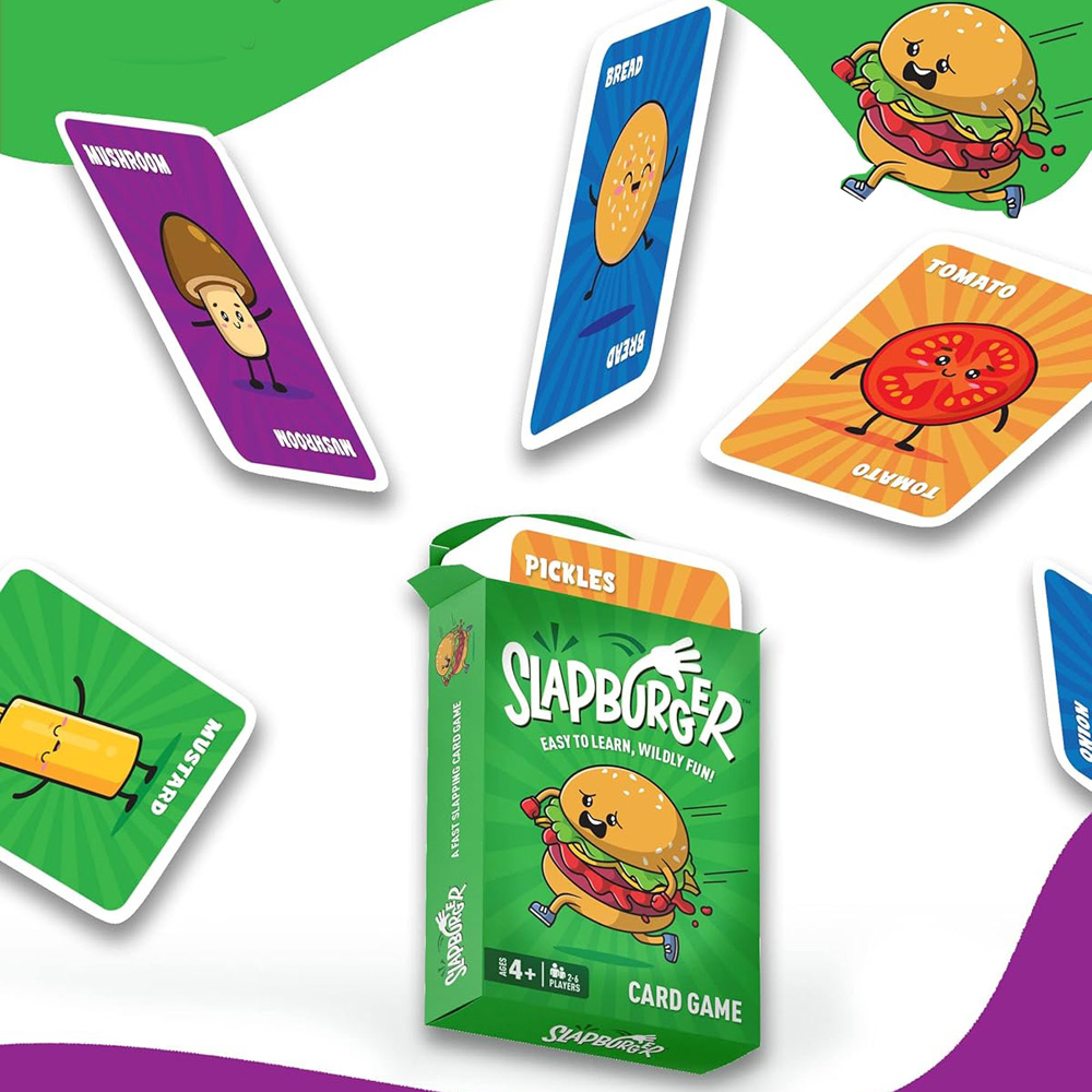 Play Friends Party Games - เกมการ์ดสแลปเบอร์เกอร์ - เกมปาร์ตี้สำหรับครอบครัวที่รวดเร็ว เกมไนท์แอนด์เฟรนด์ส - เกมการ์ดที่เล่นง่ายสำหรับผู้เล่น