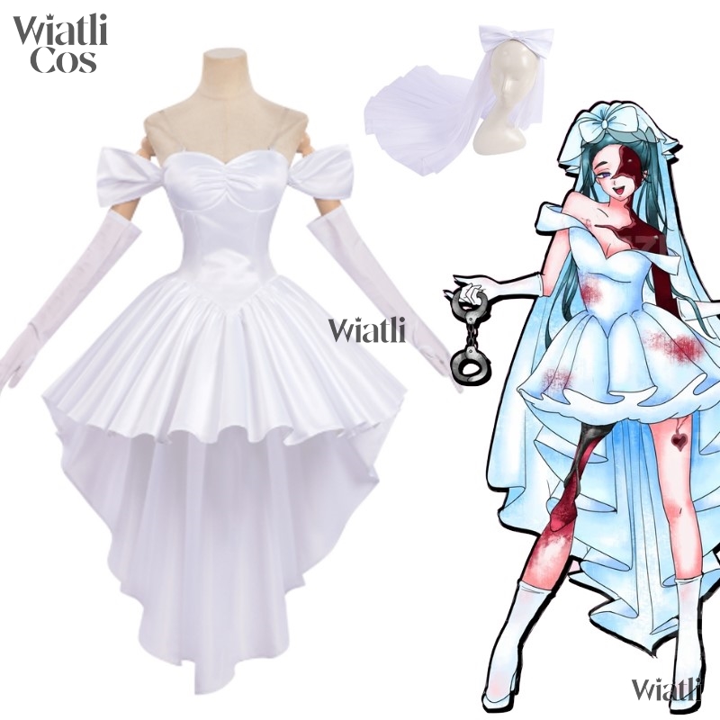 Zombie Party Games - ชุดคอสเพลย์ซูอา ชุดแต่งงานสีขาว ชุดแสดงบนเวทีไอดอล ชุดตัวละคร ALNST สำหรับงานปาร์ตี้ฮาโลวีน