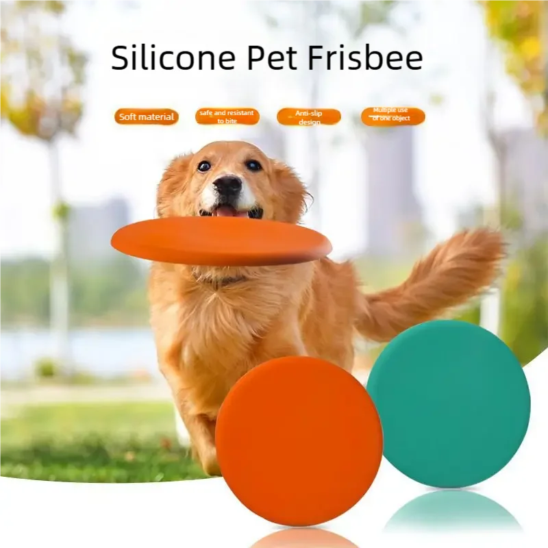 Frisbee Freestyle Disc - จานร่อนซิลิโคนสำหรับสัตว์เลี้ยง ของเล่นฝึกสุนัข จานบินพิเศษสำหรับเล่นกลางแจ้ง ของเล่นเคี้ยวสำหรับสัตว์เลี้ยง