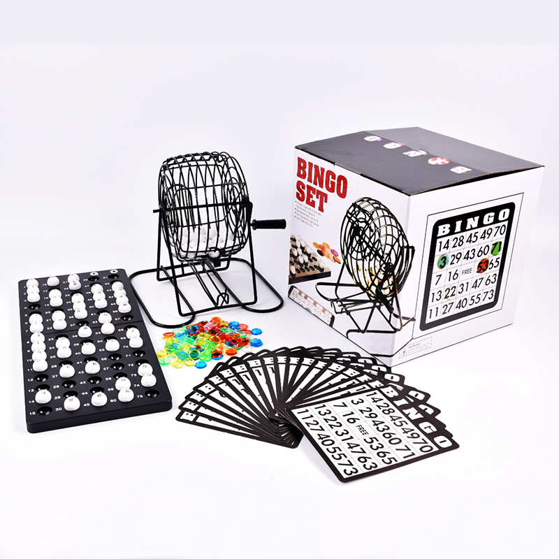 Party Games For Adults Large Group - ชุดเครื่องจับรางวัลบิงโกเหล็ก สำหรับเล่นเกมบิงโก งานเลี้ยงสังสรรค์สำหรับผู้ใหญ่ ครอบครัว กลุ่มคนจำนวนมาก เกมกระดานบนโต๊ะ
