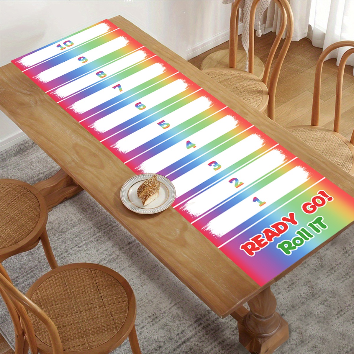 Party Games No Supplies - เกมม้วนกระดาษสีรุ้ง 1 ชิ้น เกมขวดกลิ้ง DIY พร้อมกระดาษม้วนคะแนน