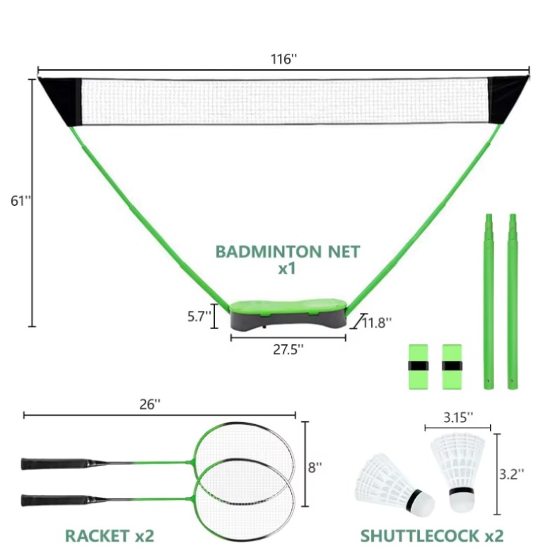 ชุดกีฬาสวนคุณภาพสูงแบบพกพาสำหร - Badminton Set Garden บทวิจารณ์และราคา